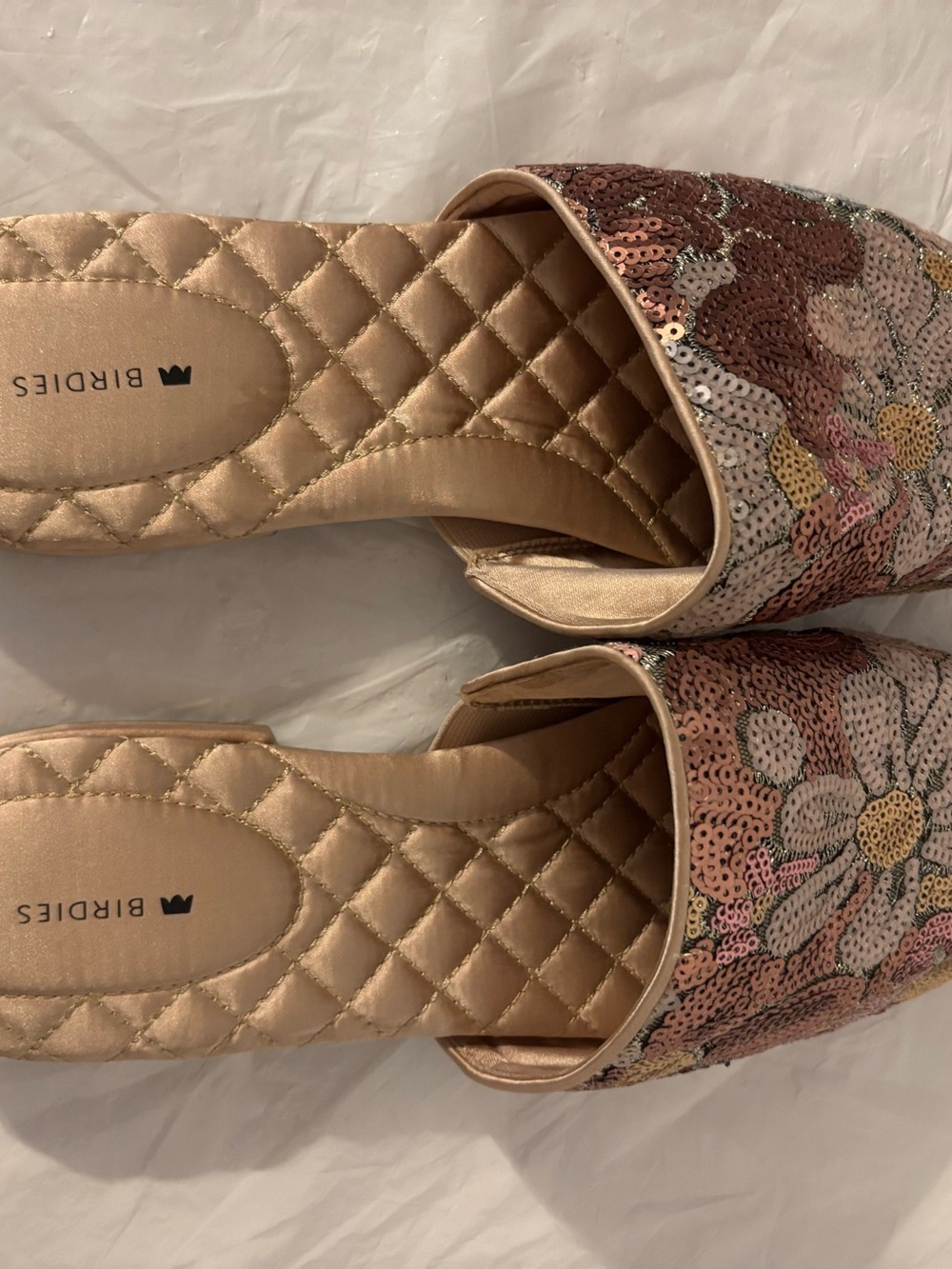 Birdies the Dove pink gold petal Women’s shoes slide size 11 - Picture 2 of 10